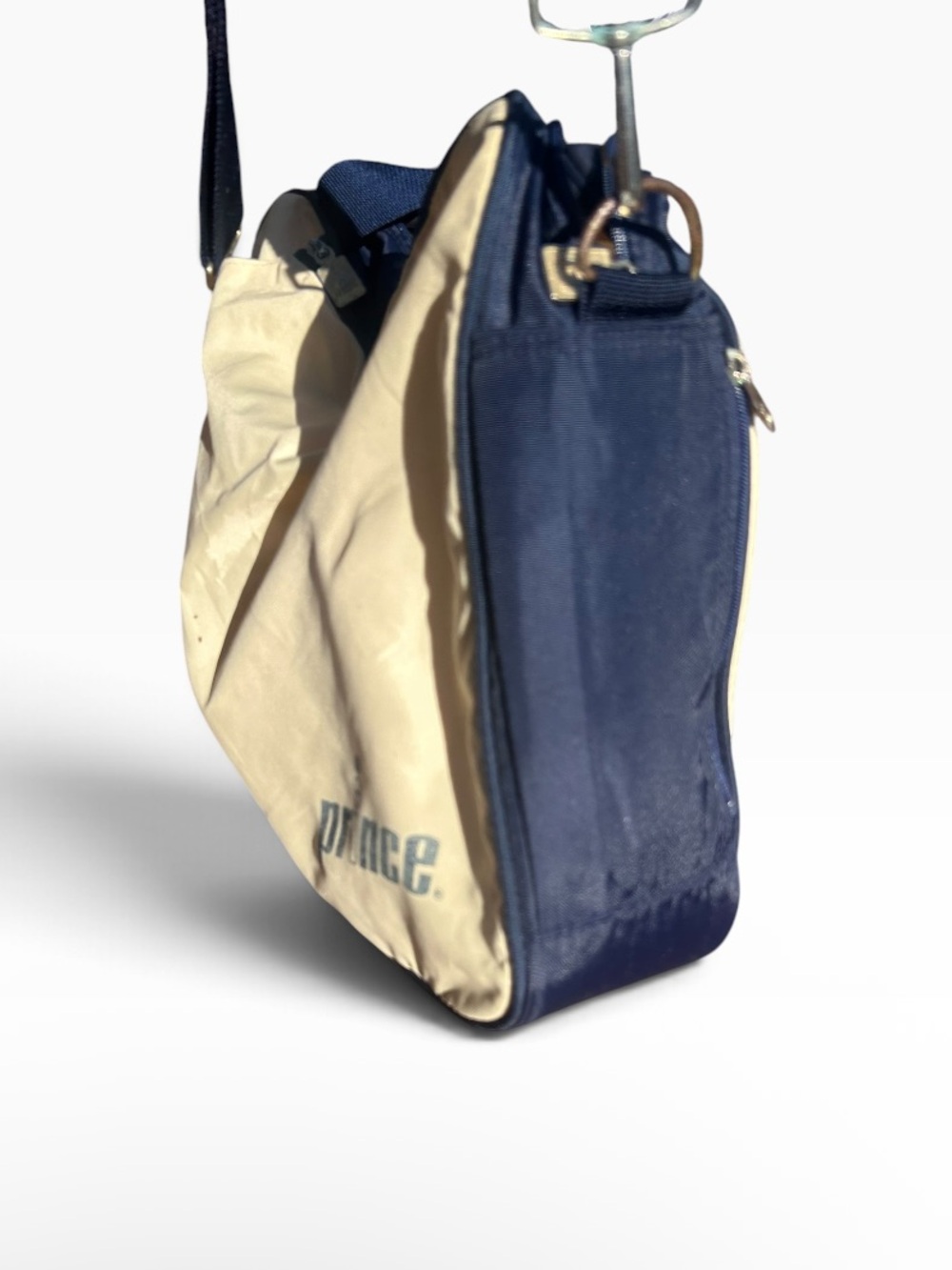 Vintage Cream and Navy Blue Prince Tennis  Shoulder Tote Bag - Picture 8 of 10